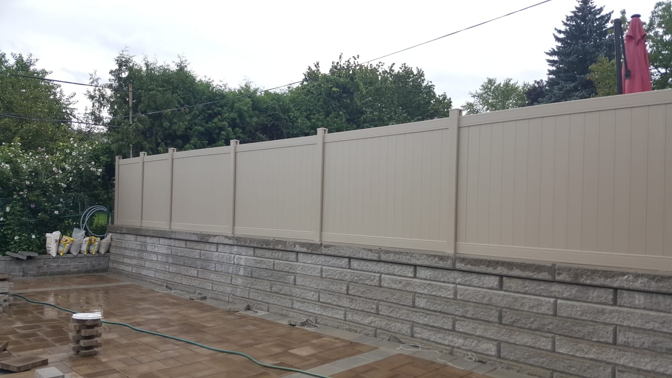 Tan Vinyl Fence